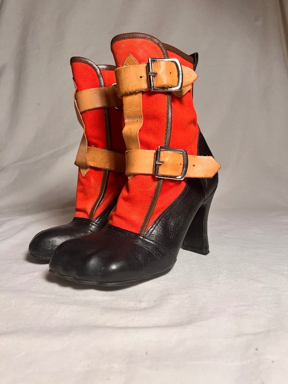 Vivienne Westwood Animal Bondage boots red and black